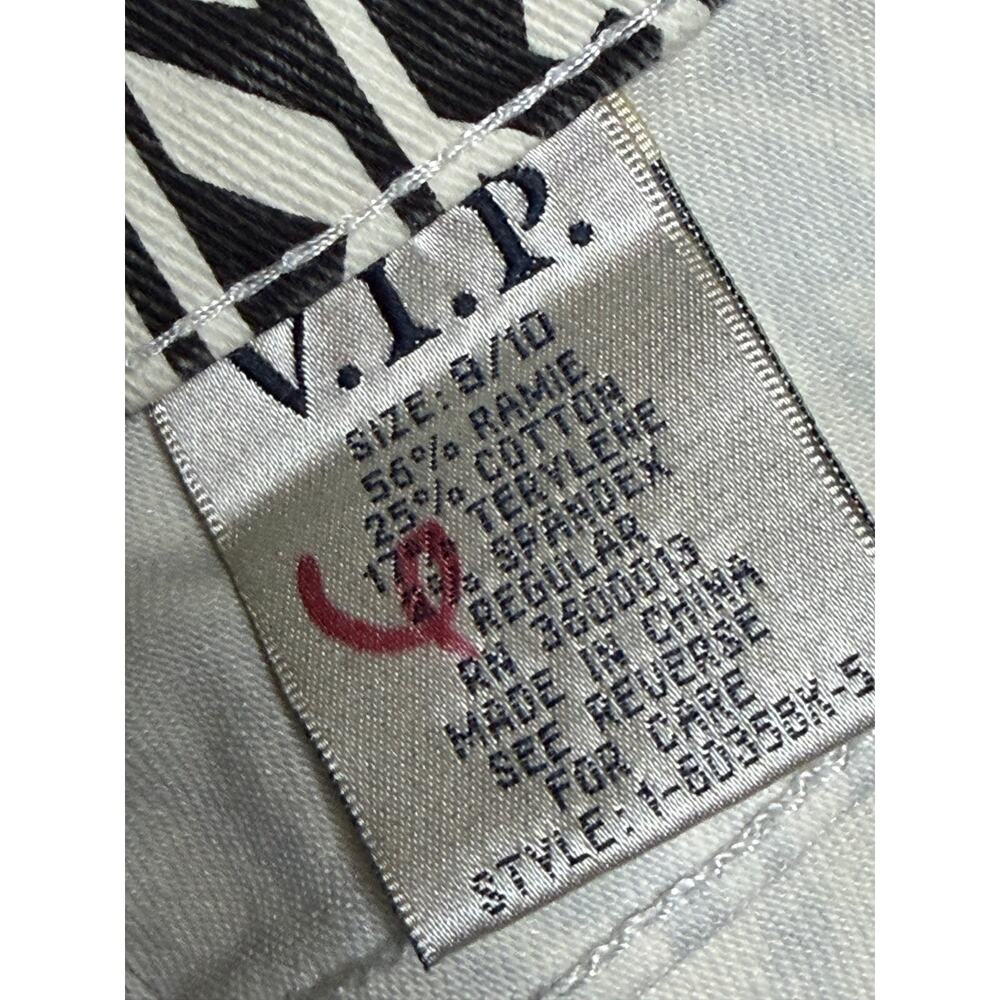 VIP LA Vintage Tribal Print Denim Jeans Red Floral Embroidery size 9/10 - Picture 4 of 10